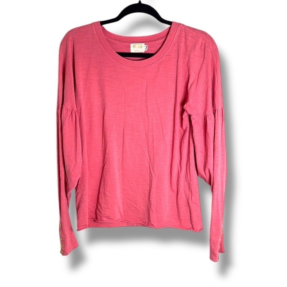 Nation LTD Pink Long Sleeve Shirt Size Large